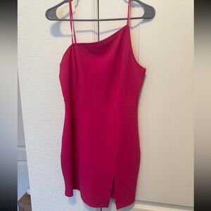 Elegant Pink One-Shoulder Dress